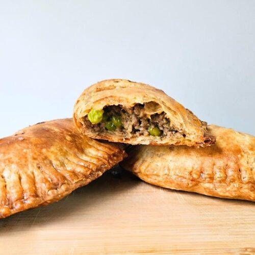 Golden pastries with meat filling